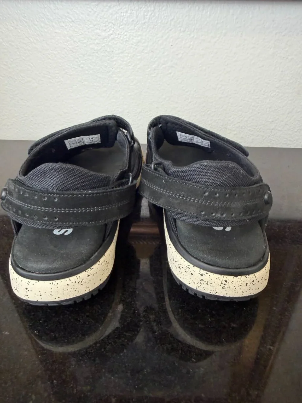 SAS Maverick Sport men’s Black‎ Leather Sandals size 10N